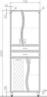 Шкаф пенал для ванной Style Line Эко Волна 70 с бельевой корзиной