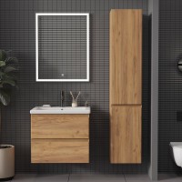 Мебель для ванной комнаты SanStar Riana 60 подвесная, дуб крафт золотой, раковина Como 60