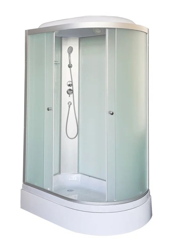 Душевая кабина DTO LM720L стандартная (120х80х215), средний поддон (27 см), профиль хром, стекло матовое (4 мм), 4 места