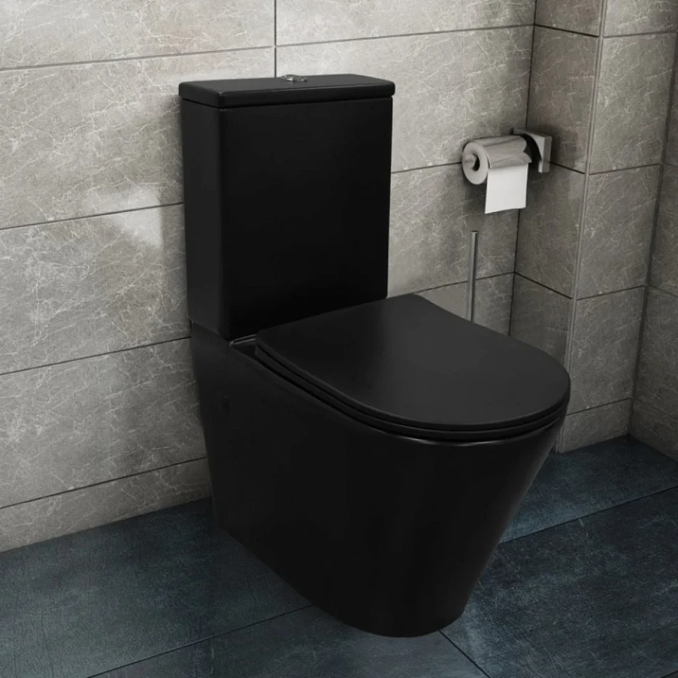 Унитаз-компакт напольный AZARIO Black Queen AZ-8380 матовый черный