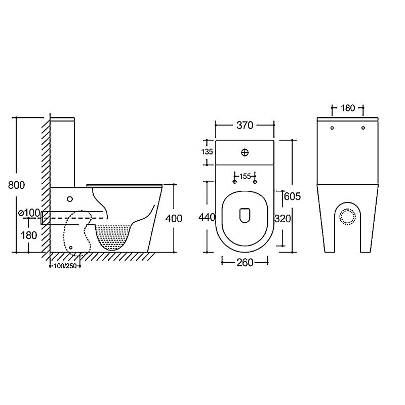 Унитаз-компакт напольный AZARIO Black Queen AZ-8380 матовый черный