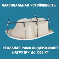 Акриловая ванна 1MarKa Diana R Стандарт 2+ 160x100 см, угловая, правая, встраиваемая, белая, асимметричная, с каркасом, с сиденьем, со сливом-переливом
