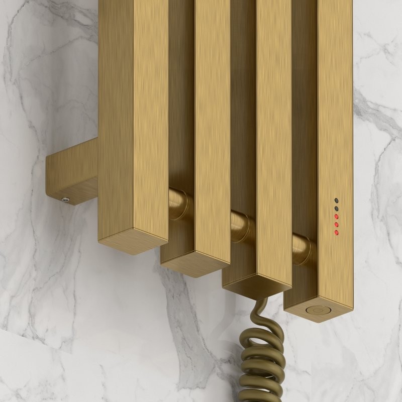 Полотенцесушитель электрический Сунержа Сатерленд 4.0 051-0853-1215 120x20 см, подключение справа, скрытое подключение справа, состаренная латунь, I-образный