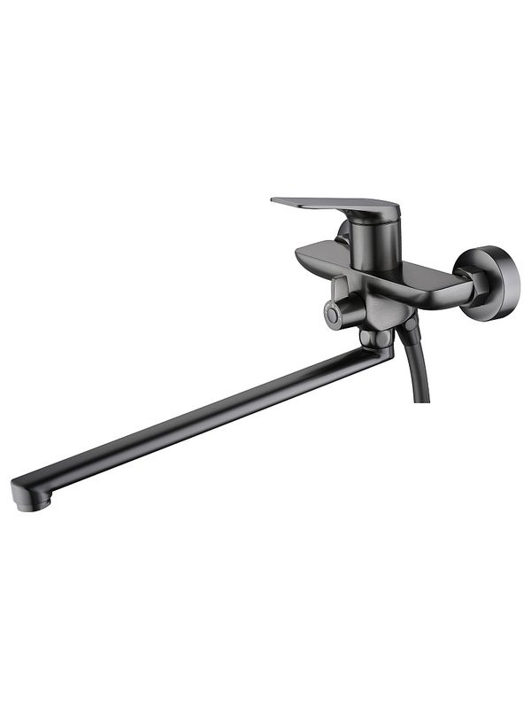 Смеситель с длинным изливом для ванны AZARIO Lursy AZ-K1749GR серый графит