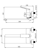 Смеситель с длинным изливом для ванны AZARIO Lursy AZ-K1749GR серый графит Смеситель с длинным изливом для ванны AZARIO Lursy AZ-K1749GR серый графит