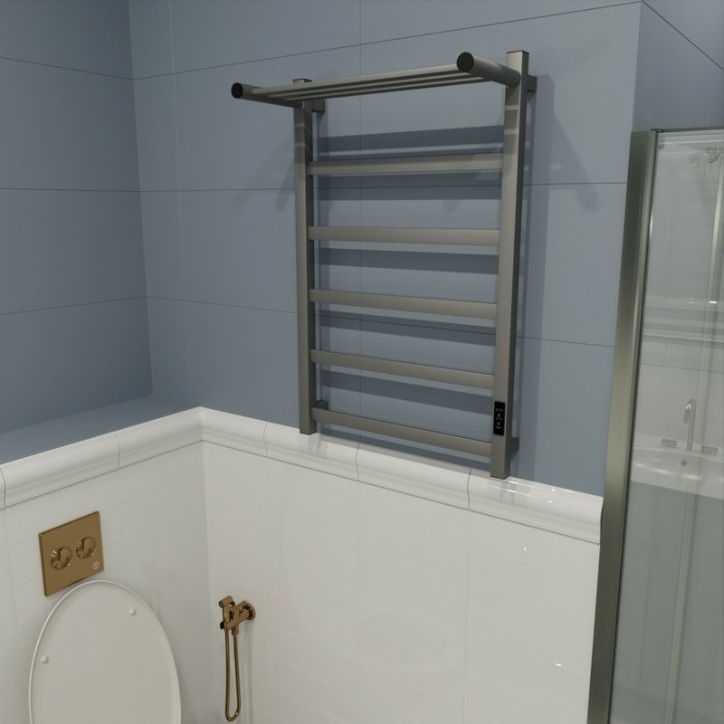 Полотенцесушитель электрический Маргроид 8110p профильный 8110p-8050-1083-7024 81х50, графитовый серый