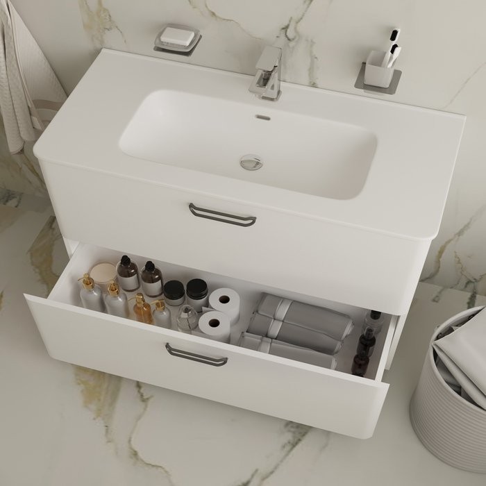 Тумба с раковиной IDDIS Brick 100 напольная