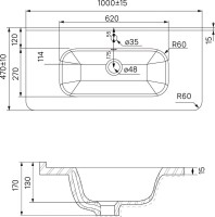 Тумба с раковиной IDDIS Brick 100 напольная