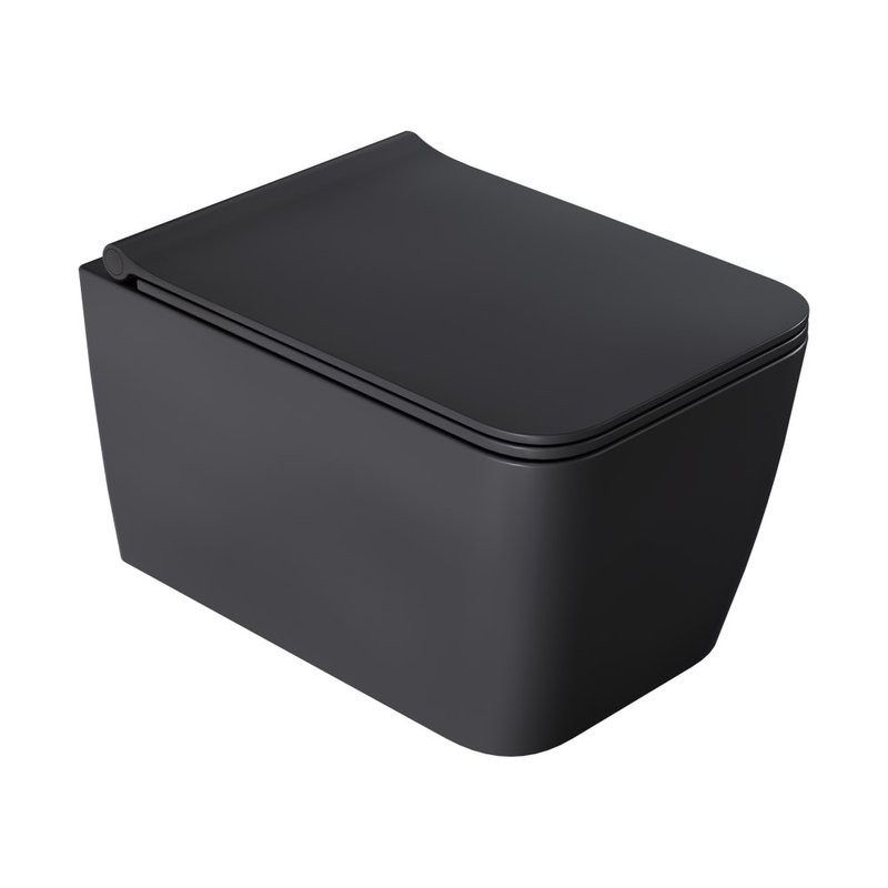 Унитаз подвесной Boheme Zen 967-SET безободковый, с микролифтом, anthracite