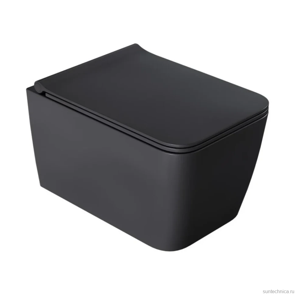 Унитаз подвесной Boheme Zen 967-SET безободковый, с микролифтом, anthracite