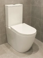 Унитаз-компакт напольный AZARIO Verona AZ-8301 безободковый, с микролифтом, глянцевый белый
