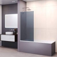 Шторка на ванну RGW SC-151 60 см, профиль хром, стекло серое