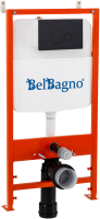 Комплект BelBagno BB026/BB084NERO с кнопкой смыва черная матовая