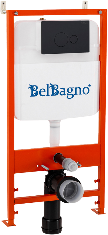 Комплект BelBagno BB026/BB084NERO с кнопкой смыва черная матовая