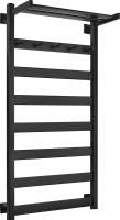 Полотенцесушитель электрический Secado Комано 1 КСП 105x55 см, подключение справа, матовый черный, лесенка, с полкой