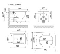 Унитаз подвесной Ceramicanova Miro, торнадо 3.0, сиденье микролифт, белый, CN11003T