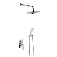 Душевая система с тропическим душем Damixa Gala 953520000 хром, скрытого монтажа, смеситель для 2 потребителей, верхний душ, встраиваемый душевой комплект, гарантия 10 лет, Дания