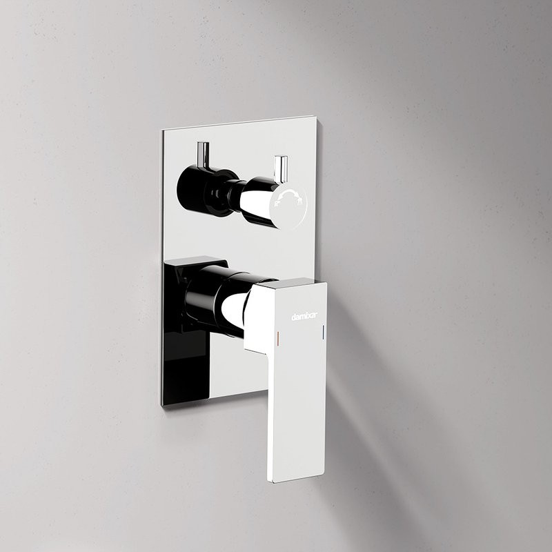 Душевая система с тропическим душем Damixa Gala 953520000 хром, скрытого монтажа, смеситель для 2 потребителей, верхний душ, встраиваемый душевой комплект, гарантия 10 лет, Дания