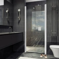 Душевая дверь в нишу Maybahglass MGD-425-1 120 см, профиль матовый белый, стекло прозрачное