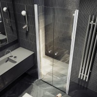 Душевая дверь в нишу Maybahglass MGD-425-1 120 см, профиль матовый белый, стекло прозрачное
