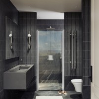 Душевая дверь в нишу Maybahglass MGD-425-1 120 см, профиль матовый белый, стекло прозрачное