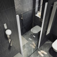 Душевая дверь в нишу Maybahglass MGD-425-1 120 см, профиль матовый белый, стекло прозрачное