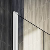Душевая дверь в нишу Maybahglass MGD-425-1 120 см, профиль матовый белый, стекло прозрачное