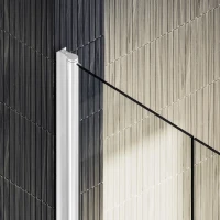 Душевая дверь в нишу Maybahglass MGD-425-1 120 см, профиль матовый белый, стекло прозрачное