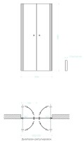 Душевая дверь в нишу Maybahglass MGD-425-1 120 см, профиль матовый белый, стекло прозрачное