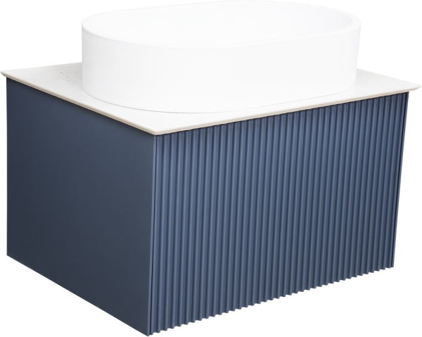 Тумба под раковину со столешницей La Fenice Terra 60 синяя, столешница белая