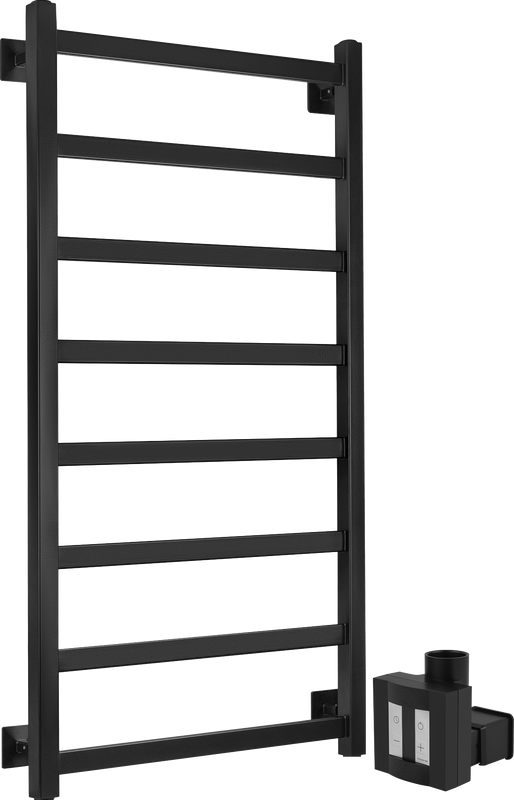 Полотенцесушитель электрический Secado Корсико 1 , 105x55 см, скрытое подключение справа, матовый черный, лесенка