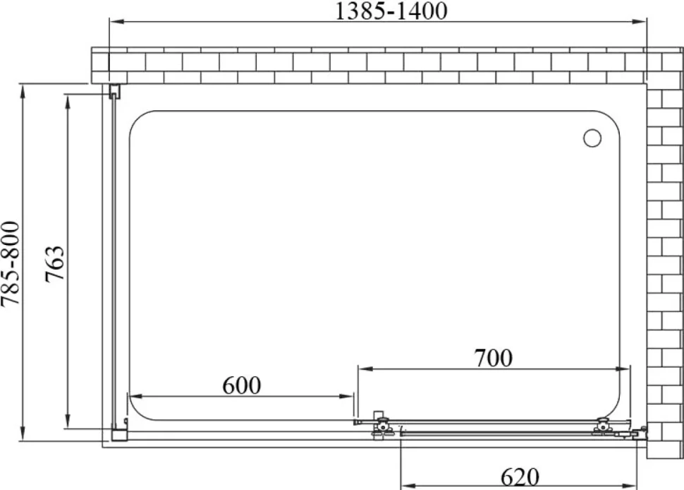 Душевой уголок Vincea Alpha VSR-3AL8014CL 140х80 см, профиль хром