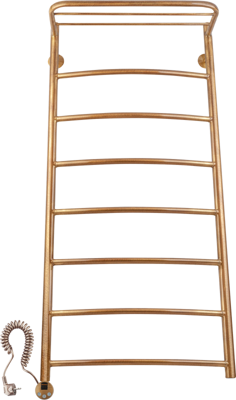 Полотенцесушитель электрический Secado Милан 4 105x55 см, подключение слева, бронза, лесенка, латунь, с полкой