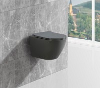 Комплект Унитаз подвесной Esbano Amapola ESUPAMAPGM матовый серый + Инсталляция Fram + Кнопка ESINPRK12GW