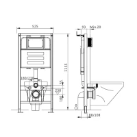 Комплект Maretti 3 в 1: унитаз UM10PBM76-844, инсталляция AC11P5211, кнопка AC12EL-560