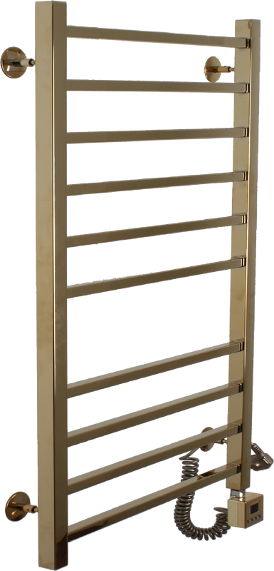 Полотенцесушитель электрический Domoterm Квадро П10 50x100, правый, золото