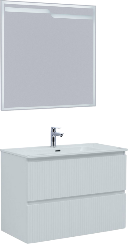 Мебель для ванной комнаты Aquanet Джейн (Flat) 90 подвесная, белая матовая