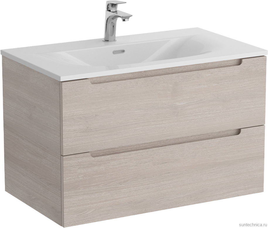 Тумба с раковиной BelBagno Etna 80 rovere grigio, раковина BB-8099-80
