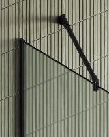 Душевая перегородка Maybahglass MGD-1357-6у 99 см, профиль черный, стекло сатин