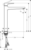 Смеситель для раковины Hansgrohe Metropol 32512140 с донным клапаном Push-Open