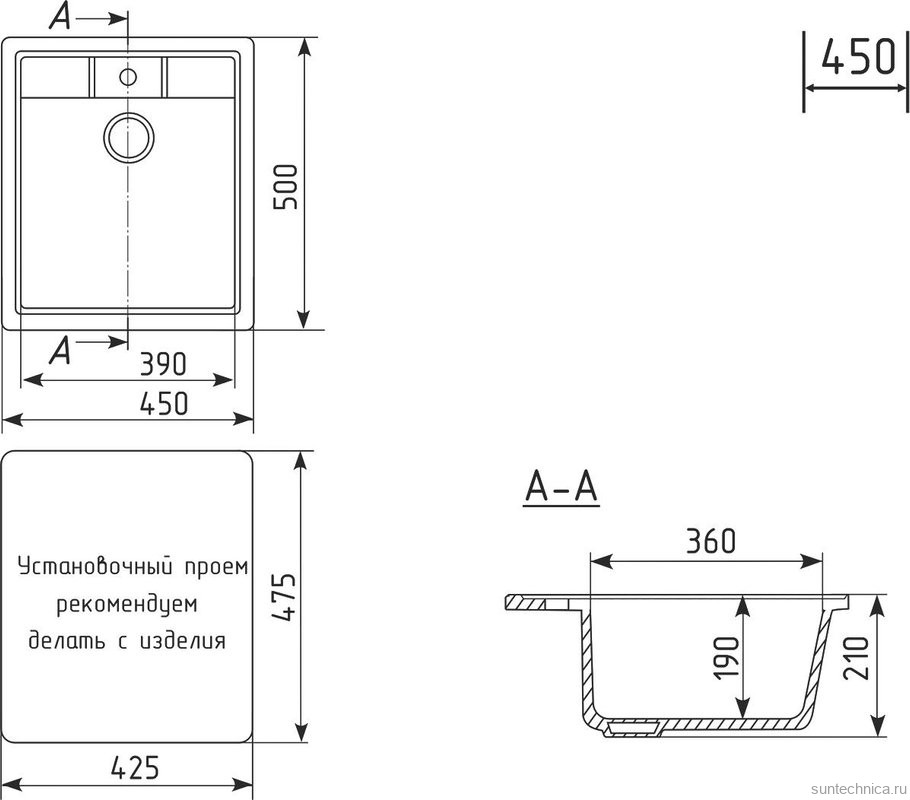 Мойка кухонная Mixline ML-GM28 ультра-черная