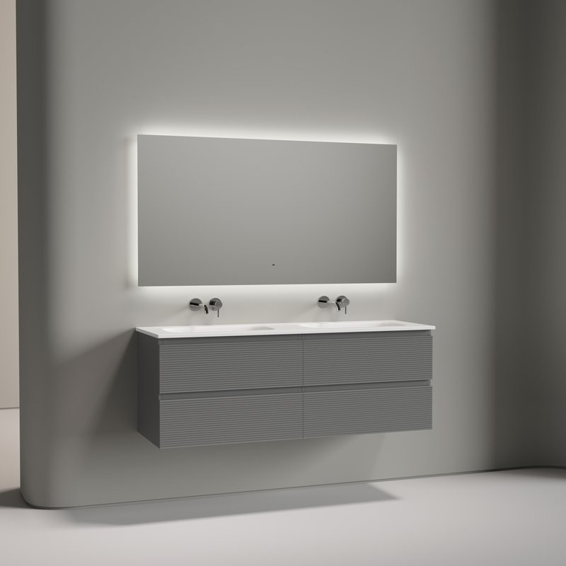 Мебель для ванной комнаты Sancos Folk 140 подвесная, ergraut soft, раковина CN7022wx