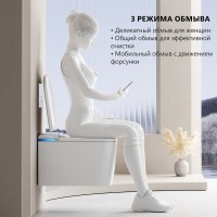 Комплект 2 в 1 Abber Rechteck AC1216S-AC0101P2 Унитаз-биде электронный, подвесной + Монтажная рама