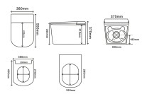 Комплект 2 в 1 Abber Rechteck AC1216S-AC0101P2 Унитаз-биде электронный, подвесной + Монтажная рама