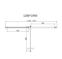 Душевая дверь Vincea Slim 8mm VDP-4SL120CLGM, вороненая сталь, стекло прозрачное