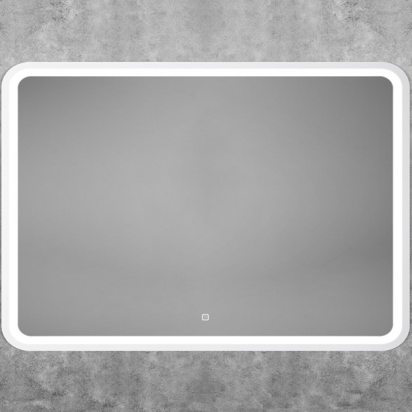 Зеркало Art&Max Genova AM-Gen-1000-800-DS-F-White 100х80 белое, с LED-подсветкой, 6000К