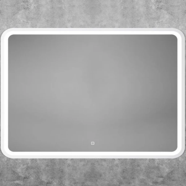 Зеркало Art&Max Genova AM-Gen-1000-800-DS-F-White 100х80 белое, с LED-подсветкой, 6000К