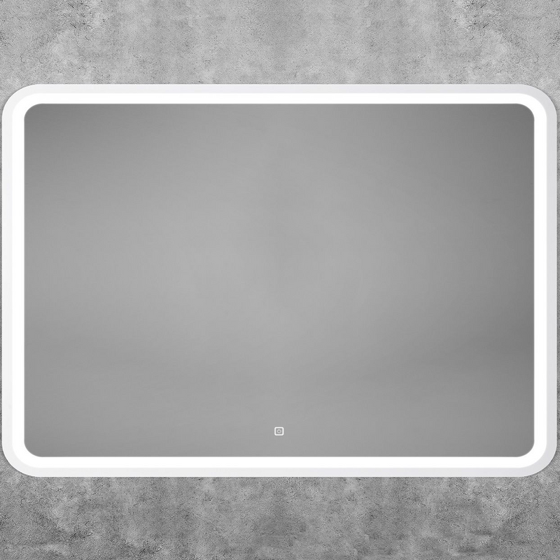 Зеркало Art&Max Genova AM-Gen-1000-800-DS-F-White 100х80 белое, с LED-подсветкой, 6000К