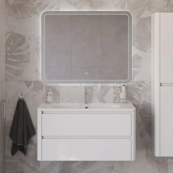 Мебель для ванной комнаты Cezares Relax 100 bianco lucido, раковина Cezares CZR-1000/480-LV-MR-NV