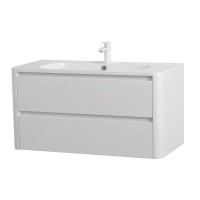 Мебель для ванной комнаты Cezares Relax 100 bianco lucido, раковина Cezares CZR-1000/480-LV-MR-NV